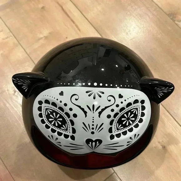 Cat Head Candy Bowl Day of The Dead Large Halloween - Picture 3 of 5
